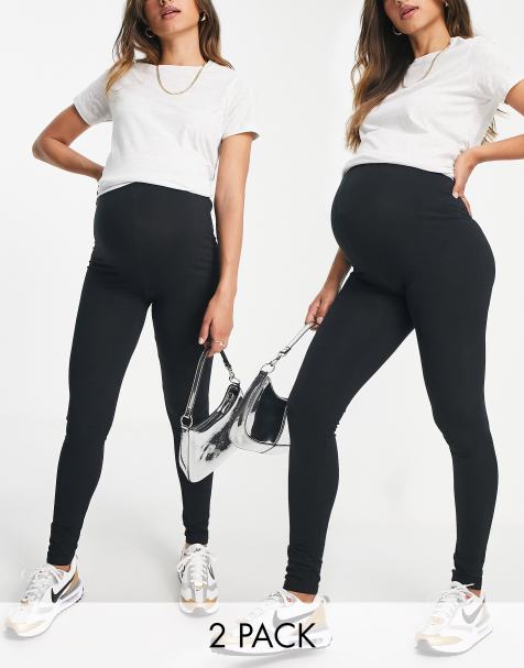 Mamalicious - Zwangerschapskleding - Set van 2 leggings van katoen in zwart - BLACK - view 1