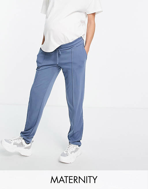 Mamalicous slim fit joggers in blue