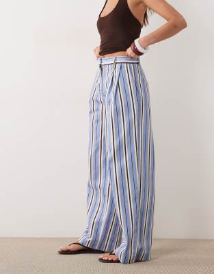 Mango 100% Cotton Baggy Pants In Purple