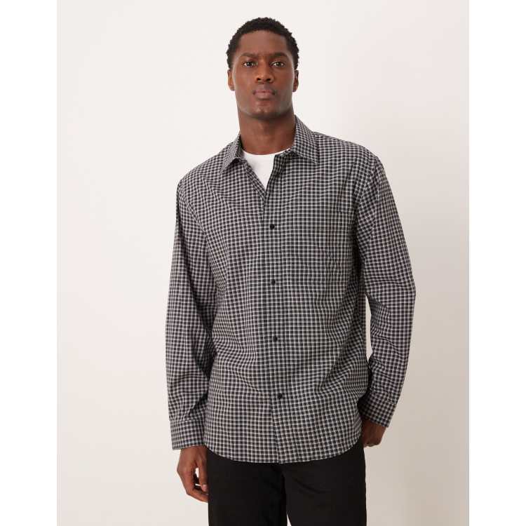 black checkered dress shirt Slim Plaid Wrinkle-resistant Everyday Performance Dress Shirt