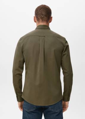 Mango Regular Fit Linen Button-up Shirt In Green