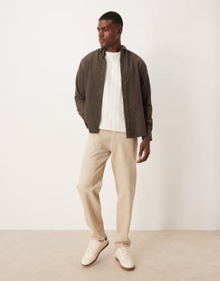 Mango 100% Cotton Corduroy Shirt In Brown