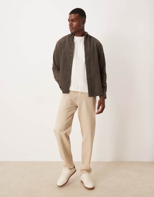 Mango 100% cotton corduroy shirt in brown, 2 of 5