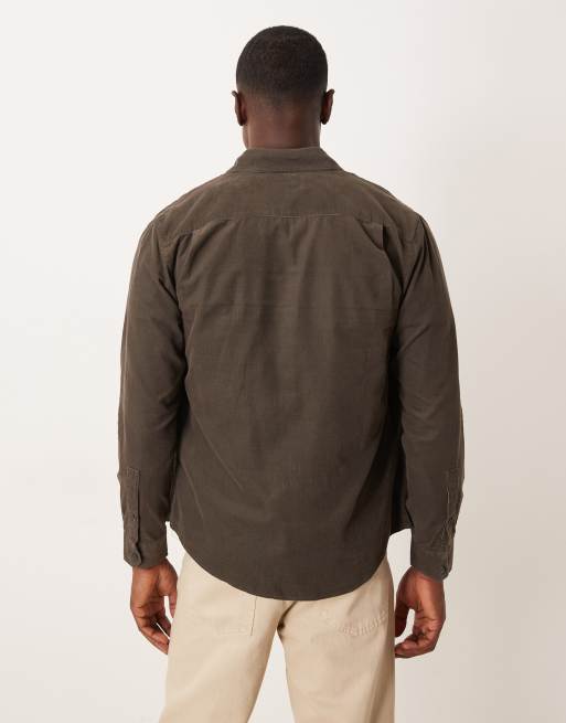 Mango 100% cotton corduroy shirt in brown, 3 of 5