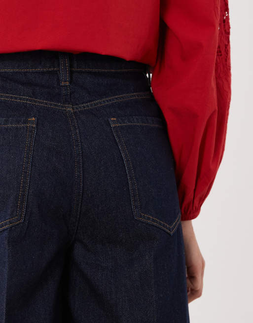 Mango 100% cotton denim bermuda shorts in indigo, 3 of 5