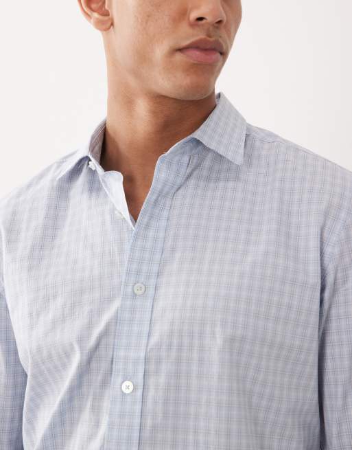 Mango 100% cotton gingham shirt in pale blue, 3 of 5