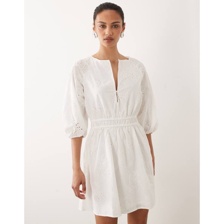 sachin and babi light blue dress Mango Flowy Puffed Sleeve Dress, Women's Fashion, Dresses & Sets, Dresses  on Carousell main image 0