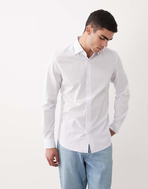 Mango 100% cotton long sleeve shirt in white