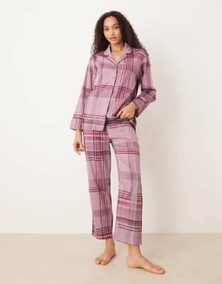 Mango 100% Cotton Plaid Pyjama Shirt In Pink