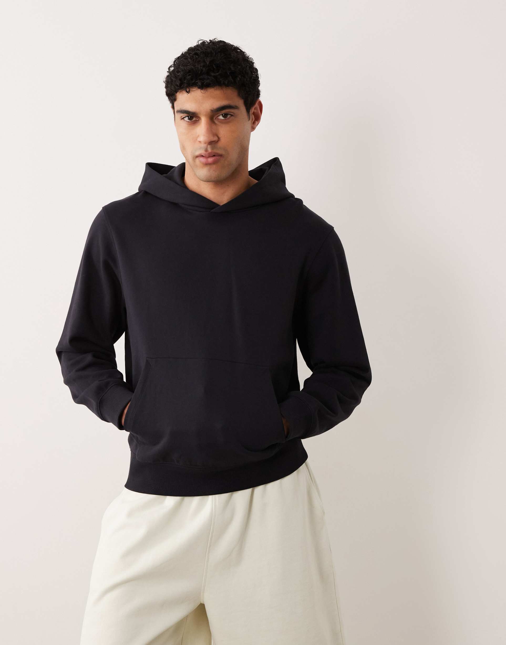 mango 100% cotton regular fit hoodie in navy