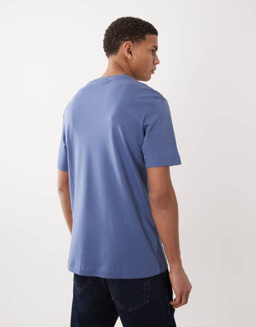 Mango 100% cotton regular fit t-shirt in mid blue, 5 of 5