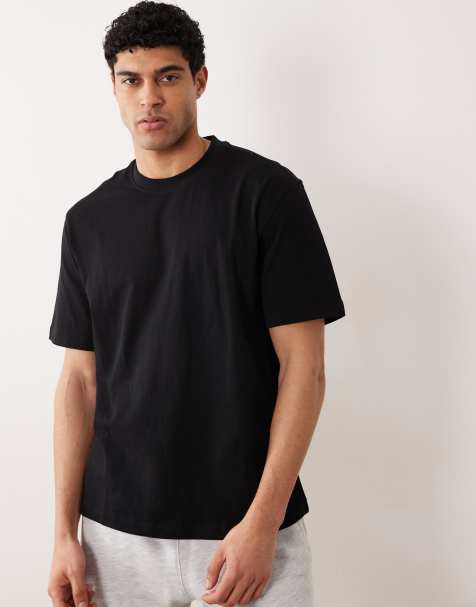 Mango 100% cotton relaxed fit crew neck t-shirt in black - view 1