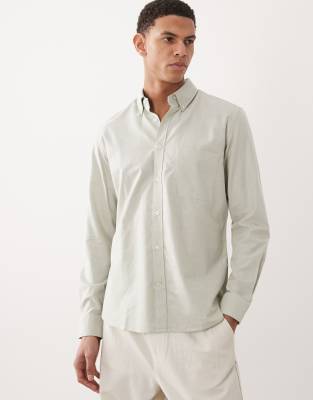 Mango 100% Cotton Relaxed Fit Long Sleeve Striped Shirt In Neutral