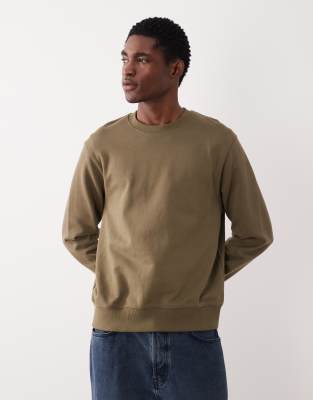 Mango 100 cotton relaxed fit sweatshirt in khaki 11590₽