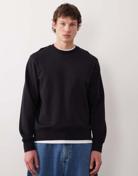 Mango 100% cotton relaxed fit sweatshirt in navy - view 1