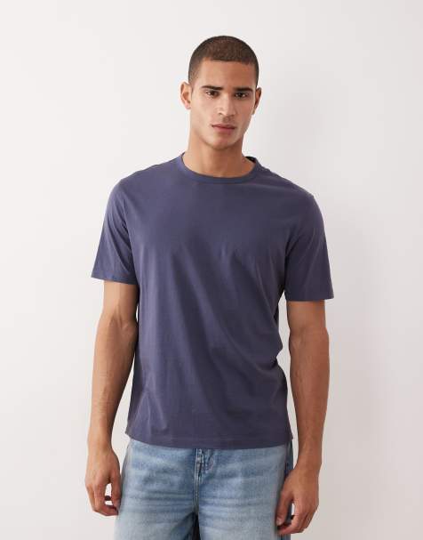Mango 100% cotton relaxed fit T-shirt in navy - view 1