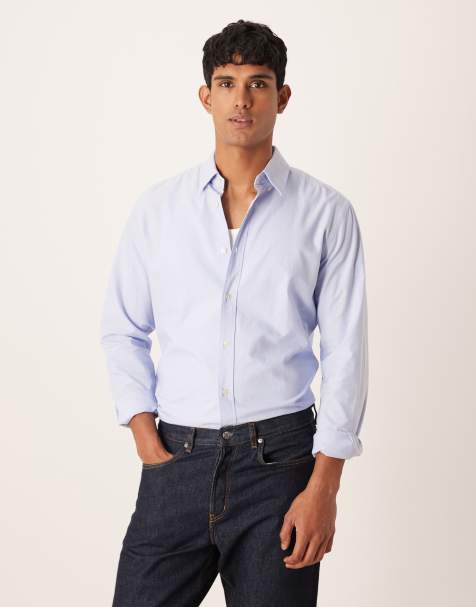 Mango 100% cotton shirt in blue - view 1