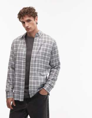 Mango 100 cotton shirt in gray plaid gray 15390₽
