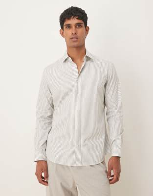 Mango 100% Cotton Shirt In Green