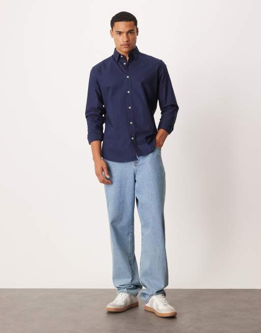 トップス IE-FMnavy Mango 100% cotton shirt in navy | ASOS