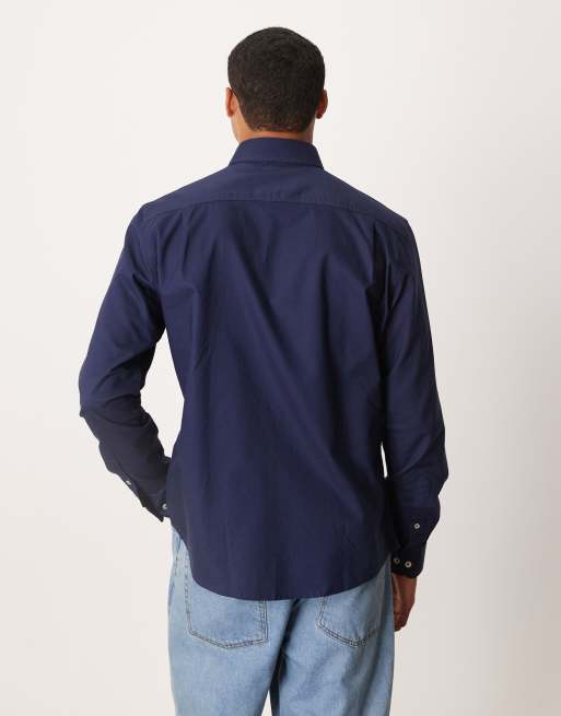 Mango 100% cotton shirt in navy, 3 of 5