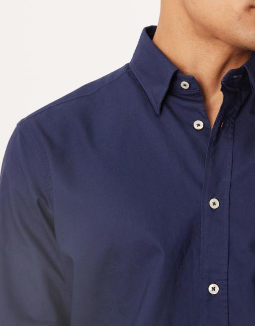 Mango 100% cotton shirt in navy, 5 of 5