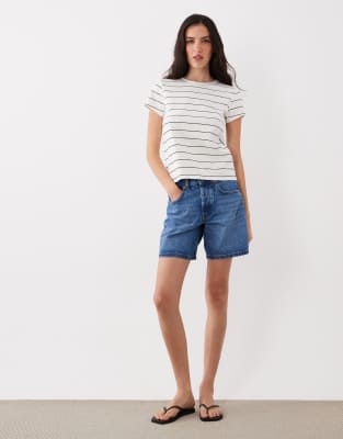 Mango 100% Cotton Short Sleeve T-shirt In Multi
