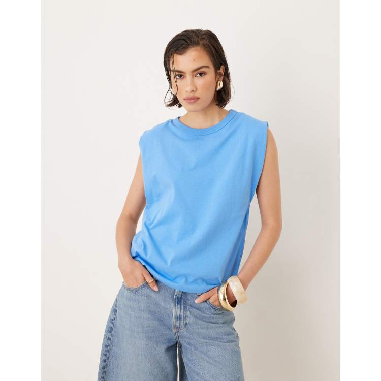 【  Jeans】monologo sleeveless t-shirt in blue Calvin Klein Jeans Monologo Sleeveless T-Shirt for Men