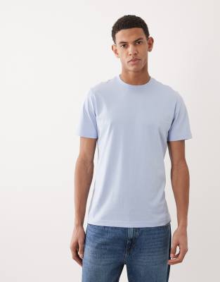 Mango 100% Cotton Slim Fit T-shirt In Blue