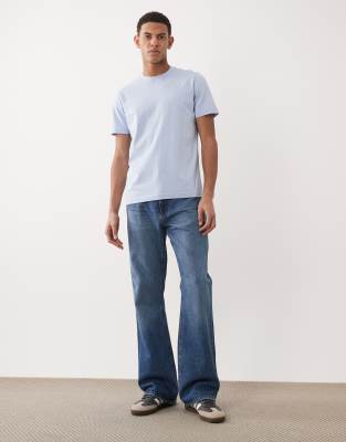 Mango 100% Cotton Slim Fit T-shirt In Blue