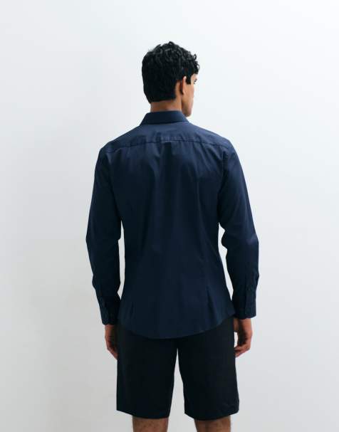 asos mens dress shirts ASOS DESIGN skinny fit dress shirt in pine green