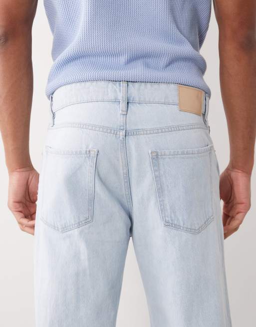 Mango 100% cotton straight leg jeans in light blue, 5 of 5