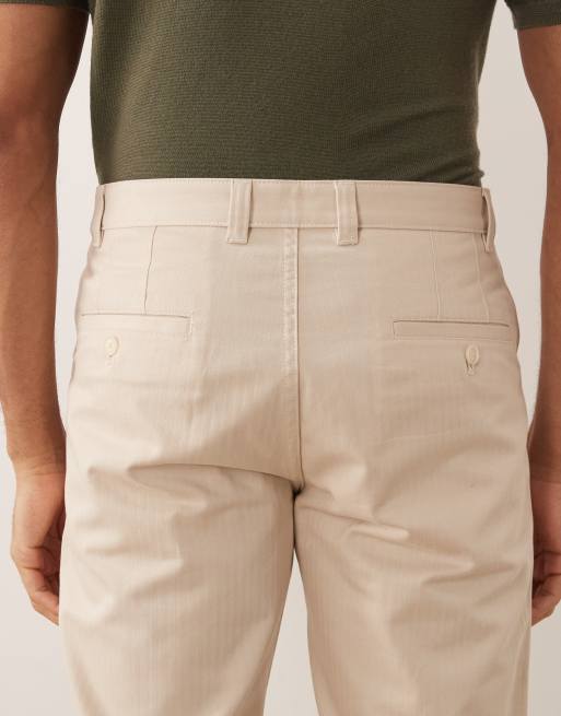 Mango 100% cotton straight trouser in cream, 4 of 5