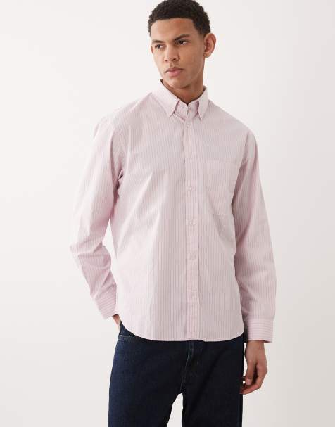 Mango 100% cotton striped shirt in pink - view 1