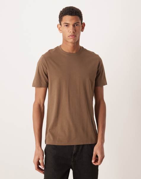Mango 100% cotton t-shirt in brown - view 1