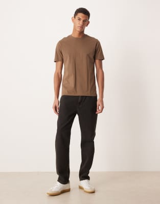 Mango 100% Cotton T-shirt In Brown