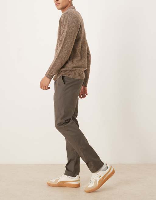 Mango 100% cotton tailored trouser in dark brown, 3 of 5