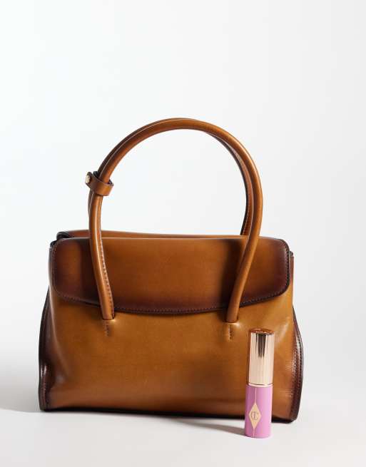 Mango 100% leather city bag in brown, 2 of 4