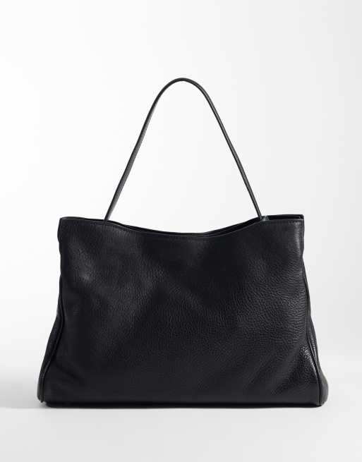 Mango 100% leather shoulder bag in black, 4 of 4