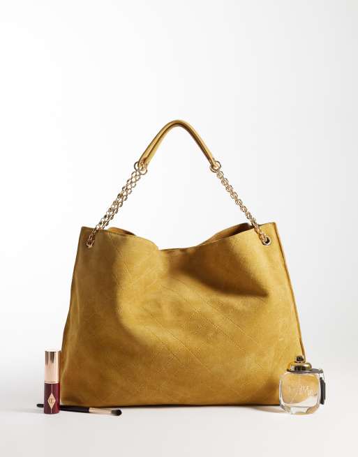 Mango 100% leather suede slouchy shoulder bag in camel, 2 of 4