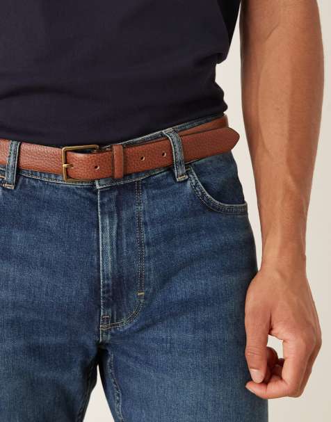 Mango - 100% leren riem met vintage look in lichtbruin - view 1