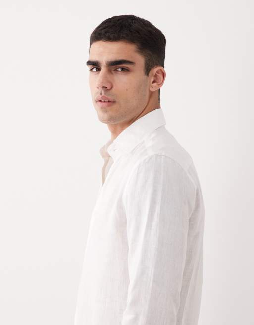 Mango 100% linen relaxed shirt in white, 5 of 5