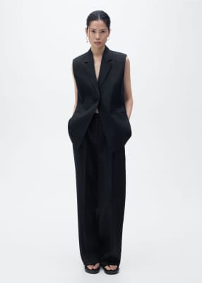 Mango 100% Linen Straight Pants