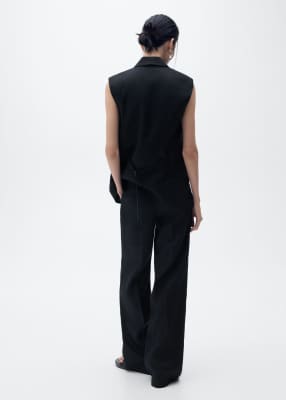 Mango 100% Linen Straight Pants