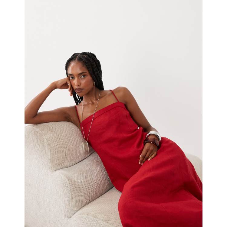 red strappy dress red low back dress Strappy-Open-Back Long Red Faviana Prom Dress Red / 8