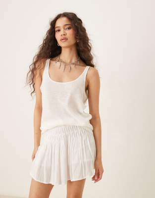 Mango 100% Linen Tank Top