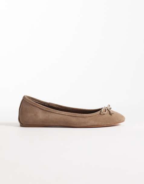 Mango 100% suede ballet flats in mocha - view 1