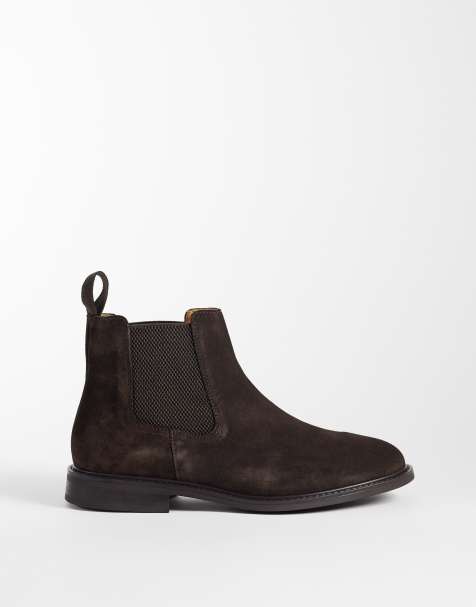 Mango 100% suede chelsea boot in dark brown - view 1