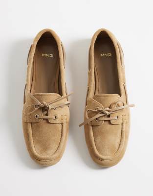 Mango Suede Driving Shoes In Sand