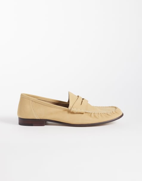 Mango 100% suede leather loafer in sand - view 1